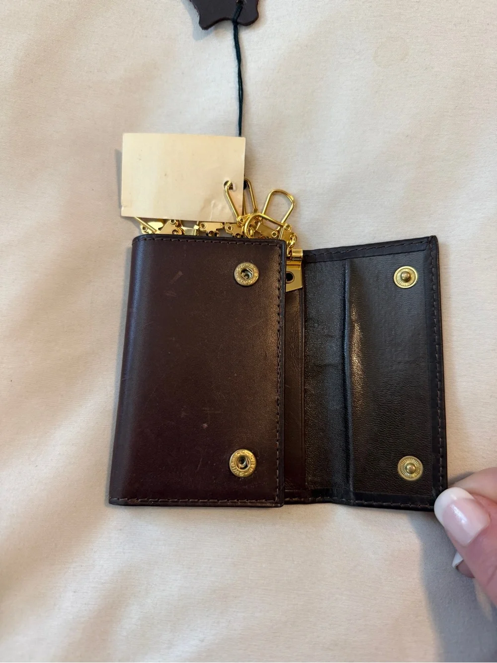 Vintage Saddler By Bosca Brown Leather Wallet Key Holder